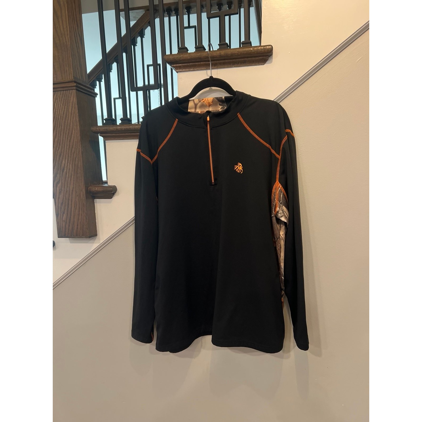 Legendary Whitetails Shirt Mens Xl Black Performance 1/4 Zip Pullover Stretch
